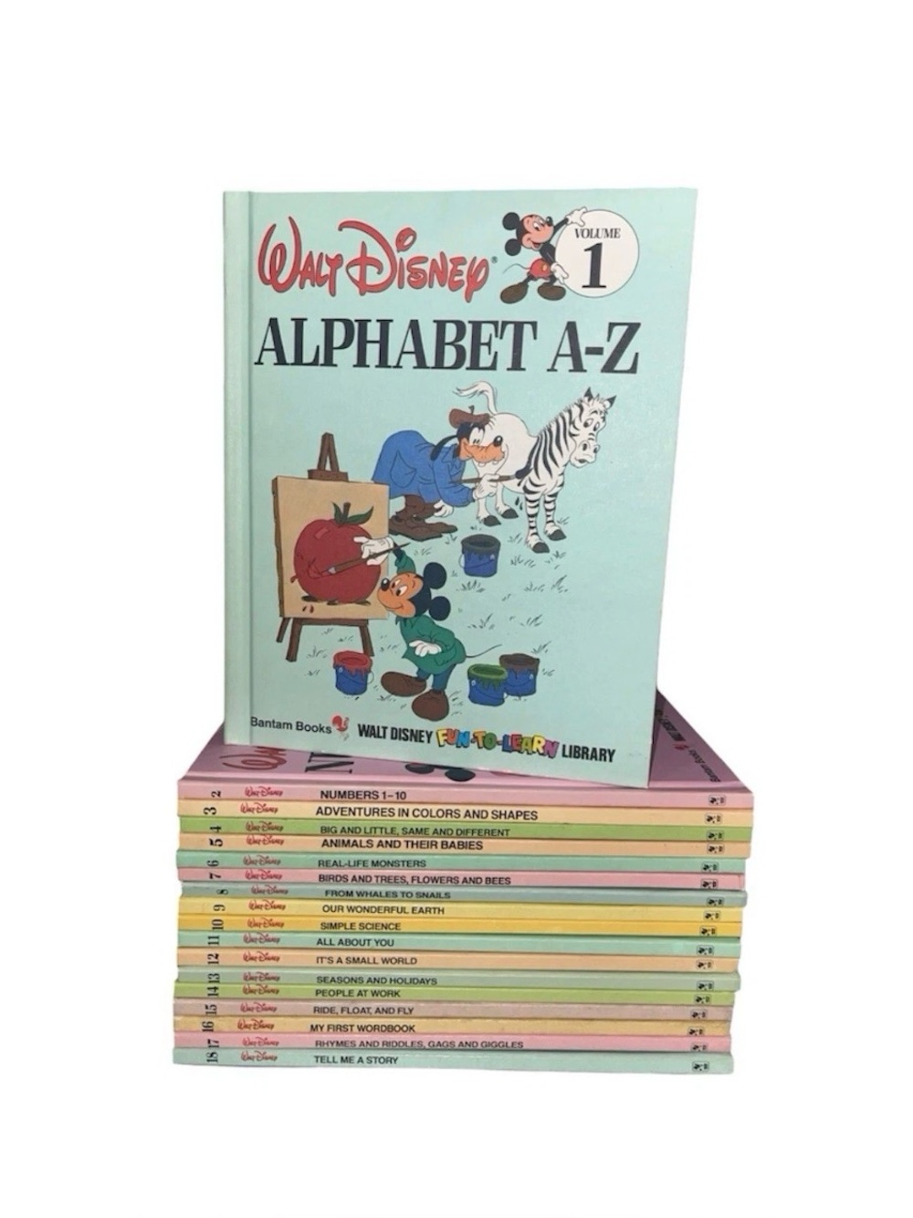 Walt Disney Fun-To-Learn Library 1983 Set Vintage 1-18 Hardcover Book Lot